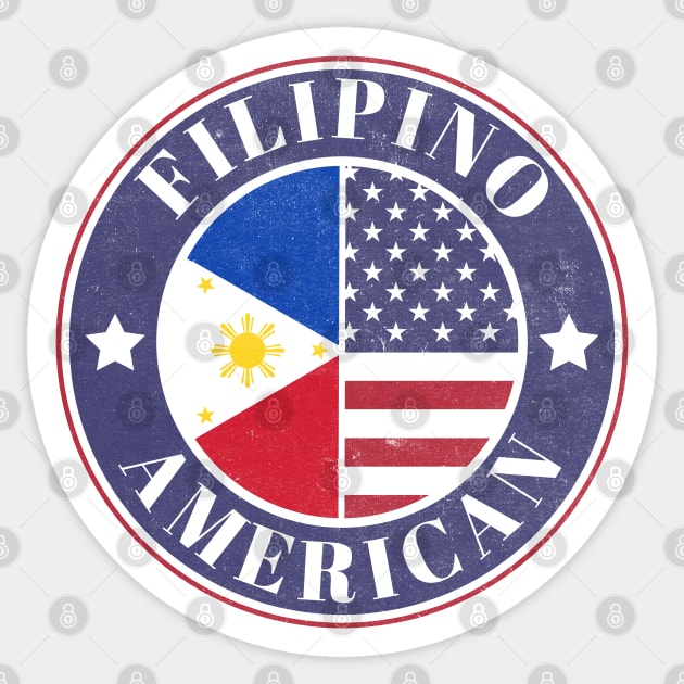 Proud Filipino-American Badge - Philippines Flag Sticker by Yesteeyear